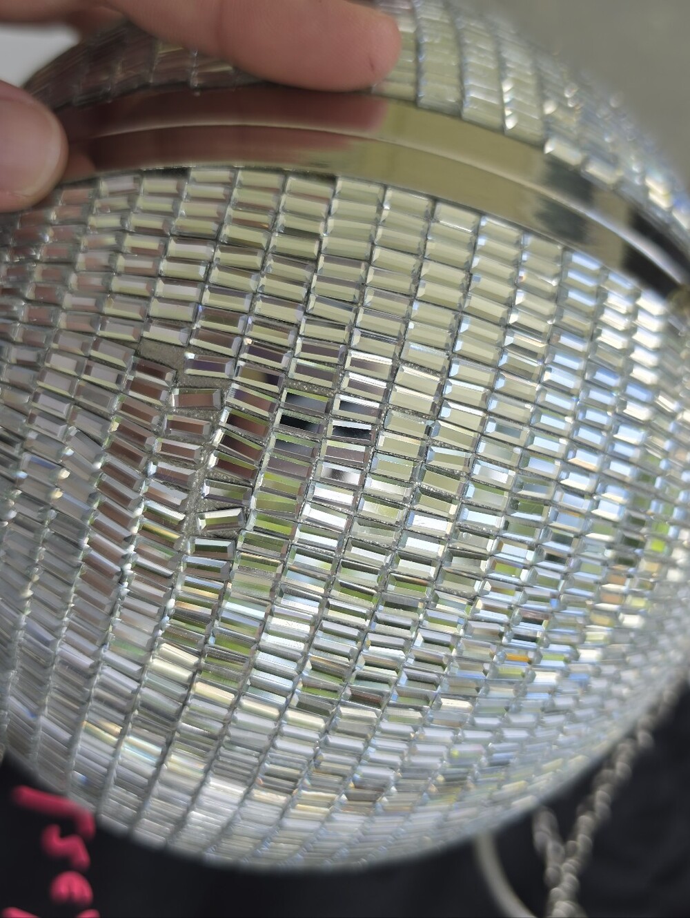 Betsey Johnson - Dancing Queen - Silver Disco Ball Evening Bag with Chain - Picture 9 of 12